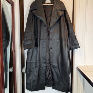 Black Leather Trench Coat